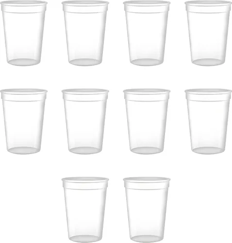 Miniatura 12 de DISCOUNT PROMOS Vasos de plástico personalizados + tamaño de 12 onzas + diseño de fiesta desechable + juego a granel (10, 50 o 100) ideal