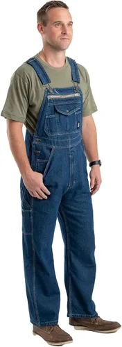 Miniatura 7 de Berna Overol para hombres de denim desgastado con pechera sin forro