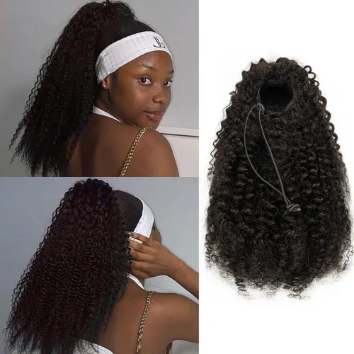 Miniatura 9 de Extensiones de cabello rizado con horquillas, cabello humano virgen Remy, extensiones de pelo rizado brasileño 4B 4C, grado 8A, gruesos