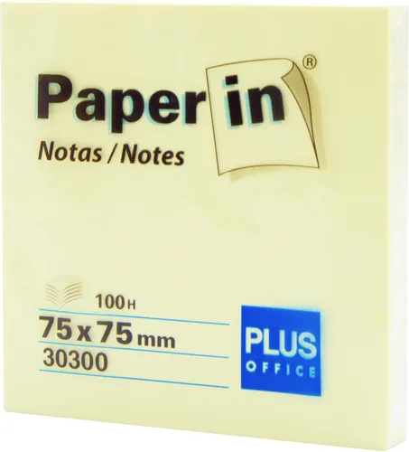 Miniatura 8 de Plus Office 3 blocs de notas adhesivas amarillas Post-Its para oficina, universidad, para tomar notas rápidas y recordatorios, 3 blocs de 100 hojas
