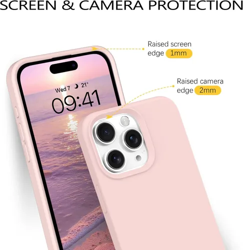 Miniatura 122 de GUAGUA Funda compatible con iPhone 17 Pro Max de 6.9 pulgadas, silicona líquida, goma de gel suave, delgada, forro de microfibra delgada