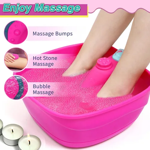 Miniatura 6 de Golray Kit de spa y uñas para niños, regalo para niñas de 5, 6, 7, 8 a 12 años, juguetes de manicura y pedicura, salón de arte, burbujas de masaje