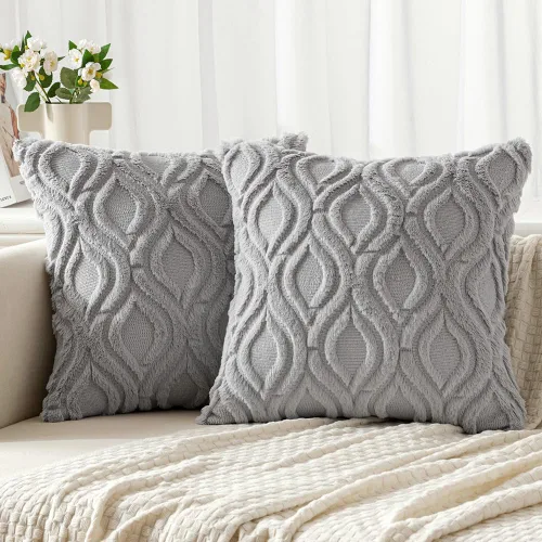 Miniatura 25 de MIULEE - Juego de 2 fundas de almohada de lana sintética suave y afelpada, fundas decorativas de estilo bohemio para sofá, sala de estar, cama, 18 x