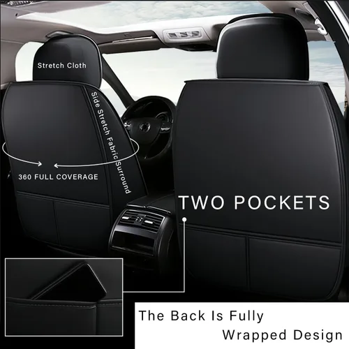 Miniatura 5 de URINOVET Funda de asiento de coche para Nissan Pathfinder 2000-2023, funda de asiento delantero y trasero de 5 plazas, fundas de asiento de cuero