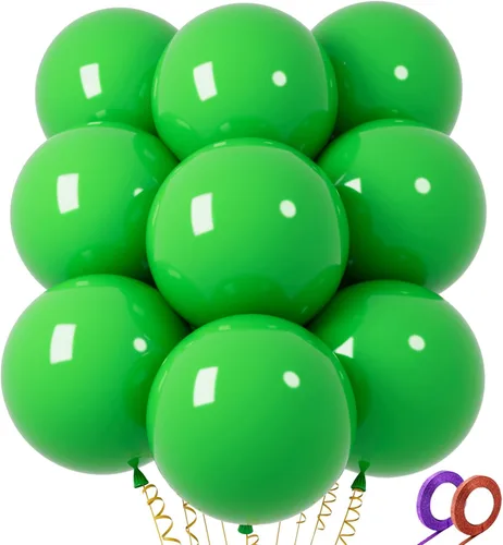 Miniatura 36 de 32 globos grandes de color verde claro de 18 pulgadas, globos redondos de látex grandes para decoración de cumpleaños y boda. C15-verde claro