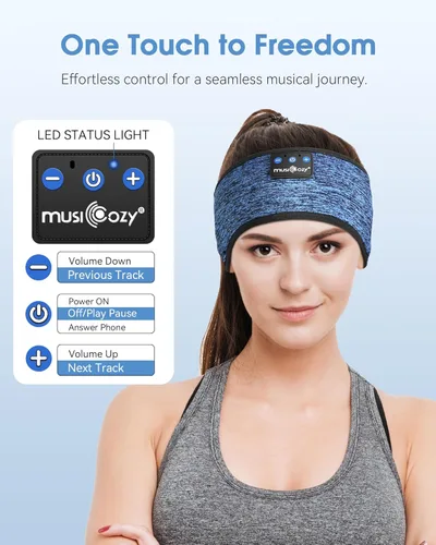 Miniatura 5 de MUSICOZY Auriculares Bluetooth 5.4 con Diadema para Deportes y Sueño, Máscara para los Ojos Inalámbrica para Dormir con Auriculares para Personas