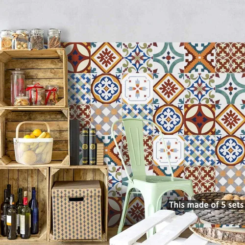 Miniatura 16 de AILEGOU Juego de 20 calcomanías para azulejos de despegar y pegar, vinilo impermeable, autoadhesivo, removible, para baño y cocina, 6 x 6 pulgadas