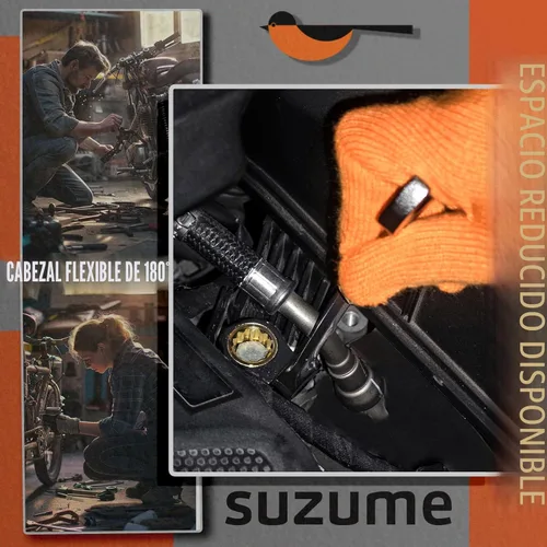 Miniatura 7 de SUZUME Juego de llaves de trinquete métricas y SAE de cabeza flexible de 24 piezas, 72 dientes Cr-V, juego de llaves de trinquete de acero Cr-V