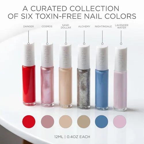 Miniatura 2 de Cote Shop Côte Beauty La Palette - Juego de mini esmaltes de uñas veganos sin gel, juego de regalo de tamaño de viaje, Clean Beauty, fabricado en La