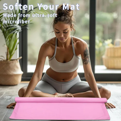 Miniatura 4 de MIAOMIAO Juego de toallas antideslizantes para yoga caliente, microfibra súper absorbente, 24.5 x 72 pulgadas, diseño antideslizante, sin lesiones