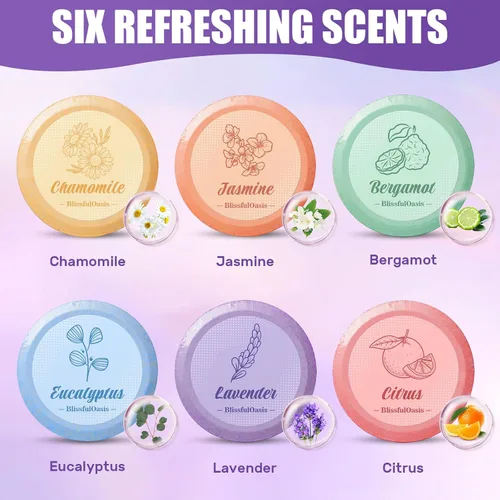 Miniatura 2 de BlissfulOasis Vaporizadores de ducha, 6 paquetes, bombas de baño de ducha con fragancia natural, cuidado personal y relajación, regalos