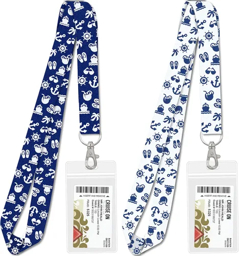 Miniatura 11 de Cruise On Cordones para tarjetas de crucero (paquete de 2) en 2026 y 2027, cordón de crucero con soporte para identificación, tarjeta de Blanco