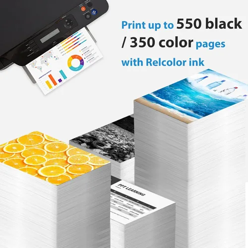Miniatura 2 de Relcolor Cartucho de tinta de repuesto compatible para Canon 245XL (2 unidades) 245 PG245 trabajo para MX490 MG2522 MX492 TR4520 TR4500 MG2520
