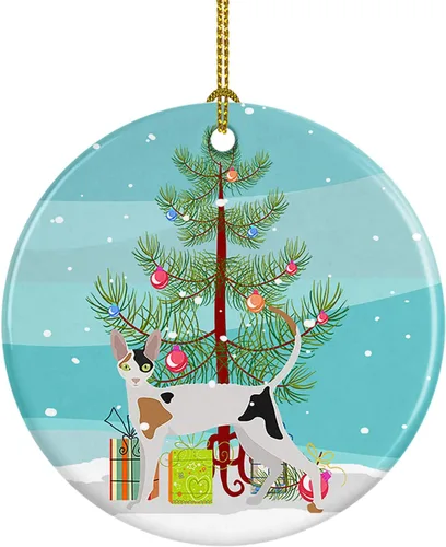 Miniatura 61 de Caroline's Treasures Adorno de cerámica con texto en inglés "Merry Christmas" para colgar en el árbol de Navidad, decoración para el hogar, Navidad