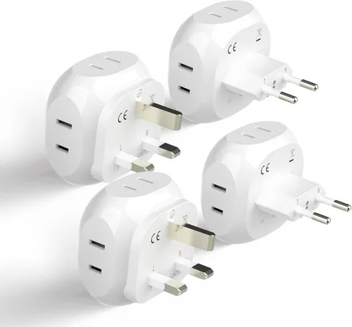 Miniatura 19 de Kit de adaptador de viaje mundial Ceptics 2 USB-A, USB-C, tomas de corriente EE. UU., entrega de potencia 20W/QC 18W, protección contra