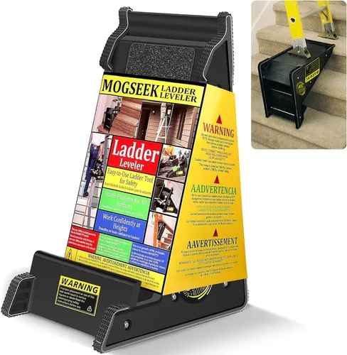 Nivelador de escalera de plataforma estable, niveladores de escalera para escaleras de extensión con almacenamiento para superficies irregulares
