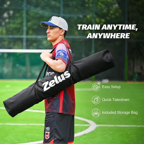 Miniatura 6 de ZELUS Red de Lanzamiento de Fútbol Americano, Equipo de Entrenamiento de Quarterback con 5 Bolsillos Objetivo, Entrenador de Precisión