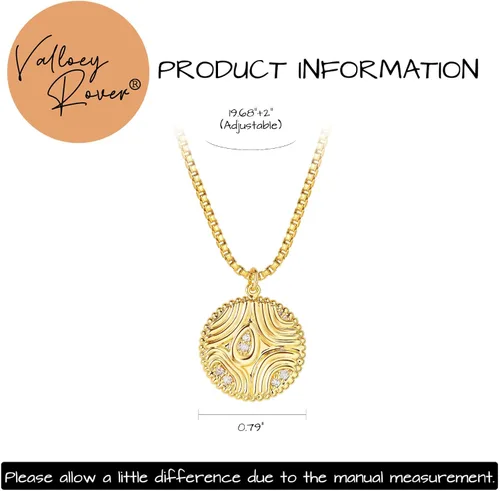 Miniatura 6 de Valloey Rover Collar con dije de lunares pequeños, delicado collar de plata de ley chapada en oro de 14 quilates, collar de gargantilla de círculo