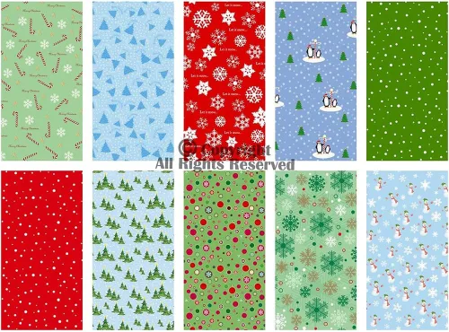Miniatura 2 de Craftido -25 Opciones- Paquetes de Tela para Acolchado 100% Algodón 10 piezas Fat Quarters 18"x21" - Peso Mediano 5.2 oz - Algodón Suave para Navidad
