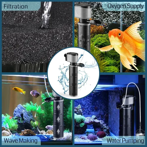 Miniatura 4 de XpertMatic - Filtro de acuario de 45 W, filtro sumergible para tanque de peces bomba de agua para tanques de peces de hasta 220 galones, filtro