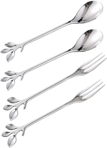 Miniatura 13 de Juego de 6 tenedores de frutas de acero inoxidable de 4.7 pulgadas, mini tenedores de ensalada, aperitivos, postres, aperitivos, tenedores pequeños