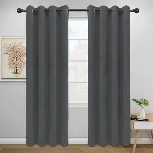 Miniatura 42 de Easy-Going - Cortinas opacas para dormitorio, aislamiento térmico sólido con ojales, cortinas de ventana para reducción de ruido, cortinas