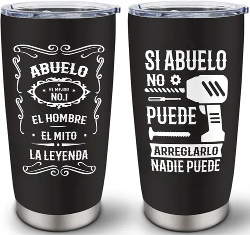 Miniatura 8 de Regalos para papá, regalos para papá en español, regalos de Navidad para papá mexicano, El Mejor Papa Del, regalos para papá español, vaso de 20