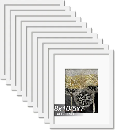 Miniatura 20 de Fxojyvo Marco de Fotos de 4x6, Muestra Foto de 3.5x5 con Paspartú o 4 x 6 Sin Paspartú, Liviano y de Alta Transparencia Marco de 4 por 6 para Pared