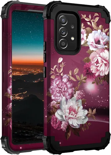 Miniatura 28 de Hocase Funda para Galaxy A37 5G, protección resistente a prueba de golpes, parachoques de goma de silicona suave+funda protectora híbrida