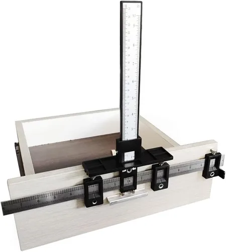 Miniatura 6 de Joywayus Taladro punzón localizador gabinete Hardware Jig nueva plantilla negra carpintería herramienta de perforación precisa