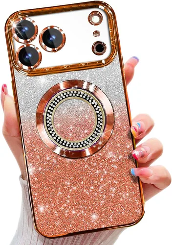 Miniatura 343 de Misscase Funda magnética con purpurina para iPhone 11 compatible con MagSafe, protección completa, delgada, a prueba de golpes, antiarañazos