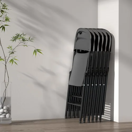 Miniatura 3 de Nazhura Silla plegable de plástico resistente con límite de peso 350 con marco de acero reforzado para interiores y exteriores, boda, fiesta