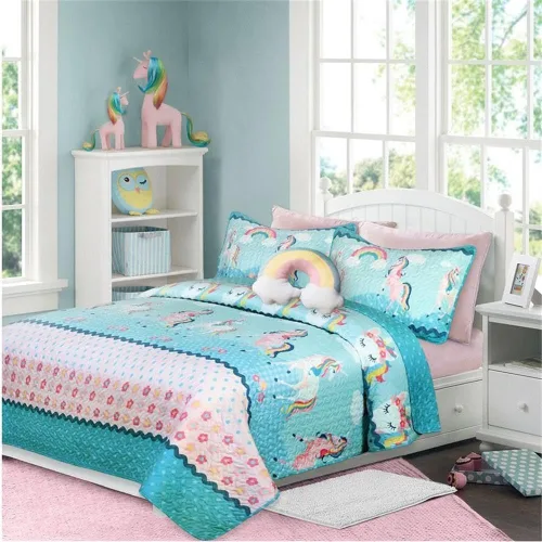 Miniatura 3 de Safdie & Co. Colchas para cama individual, cubrecamas de arcoíris, edredón de verano suave, colcha de microfibra ligera, colcha de estilo moderno