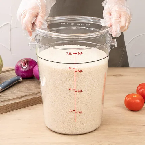 Miniatura 5 de Restaurantware Met Lux - Contenedor de almacenamiento de alimentos de 8 cuartos de galón, 1 recipiente redondo de almacenamiento comercial, tapa se