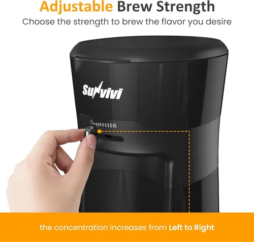 Miniatura 2 de SUNVIVI Cafetera de Café Helado de 20 Oz para Café Molido, Preparador de Té Frío con Filtro de Café Reutilizable y Jarra Aislada, Máquina de Una