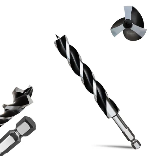 Miniatura 51 de 8 brocas profesionales de 12 pulgadas de largo para madera con vástago hexagonal de cambio rápido de 1/4 pulgadas (1/4-7/8 pulgadas), diseño de 3