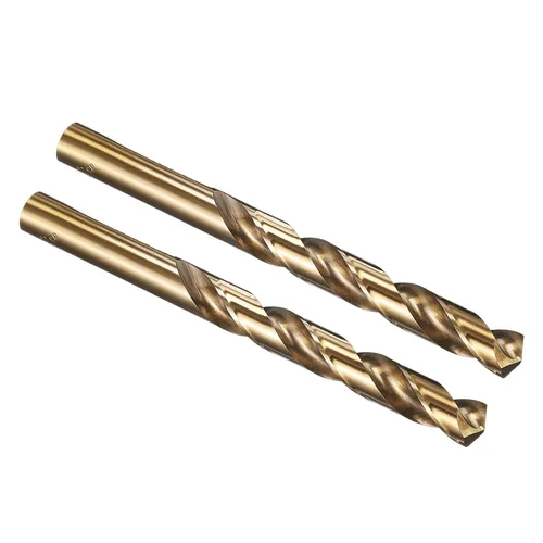 Miniatura 53 de PATIKIL Broca Jobber de 0.039 in, vástago recto M35 cobalto 5% acero de alta velocidad 135° acabado dorado para metal duro de acero inoxidable - 2