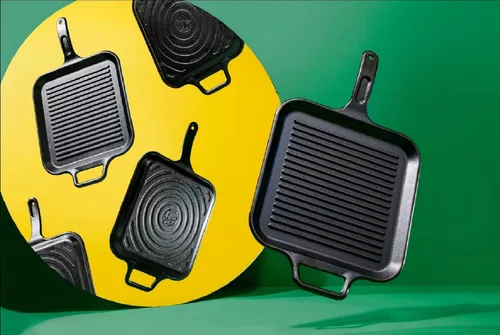 Miniatura 2 de Lodge BOLD Sartén para parrilla de hierro fundido sazonado de 12 pulgadas; utensilios de cocina de diseño vanguardista
