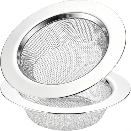Miniatura 8 de LASSHSWA 2 piezas de colador de fregadero de cocina de acero inoxidable, colador de drenaje de fregadero de cocina, coladores de fregadero con borde