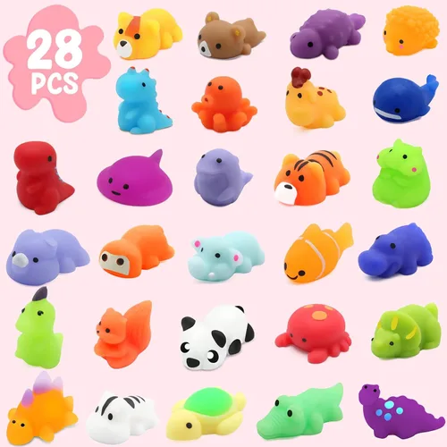 Miniatura 2 de SURCVIO Paquete de 28 regalos para el día de San Valentín para niños, juego de recuerdos de fiesta Mochi Squishies con cajas de tarjetas
