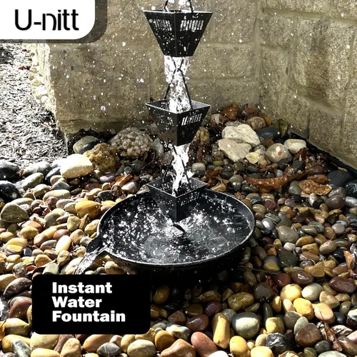 Miniatura 4 de U-nitt Cuenco colector de derrames de bajante de 10 pulgadas para anclaje de cadena de lluvia y estaca Recolección de agua de lluvia para techo
