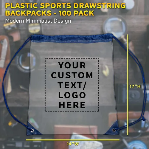Miniatura 5 de DISCOUNT PROMOS Mochilas de plástico con cordón, - Personalizado - Azul, Cordón