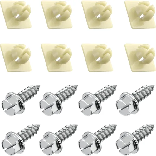 Tornillos de matrícula con insertos de nailon, tornillos de matrícula de acero inoxidable a prueba de óxido para matrículas, marcos y cubiertas,