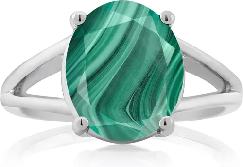 Miniatura 88 de Gem Stone King Anillo solitario con piedra preciosa de 3.00-7.00 quilates Plata de ley 925 Ovalado de 0.47 x 0.49 pulgadas Anillo