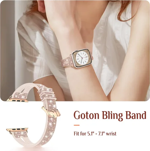Miniatura 6 de Goton Correa de silicona brillante para Apple Watch de 1.811 in, 1.772 in, 1.732 in, 1.654 in, 1.614 in, 1.575 in, Series 11/10/9/8/7/6/5/4/SE