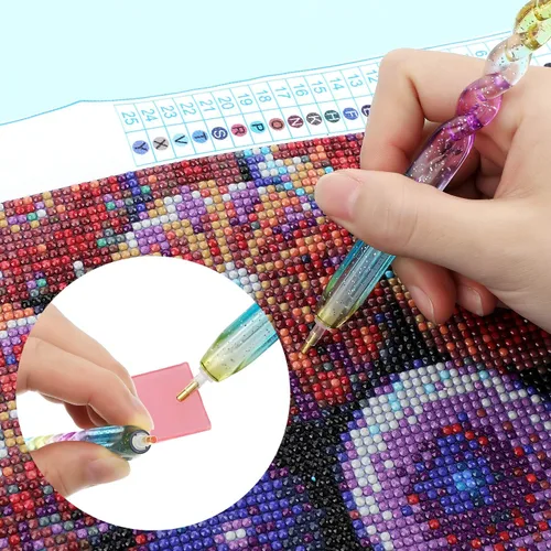 Miniatura 4 de WILLBOND 50 almohadillas de cera de pintura de diamante con 2 piezas de pintura de diamante para San Valentín, bricolaje, bordado, punto de cruz