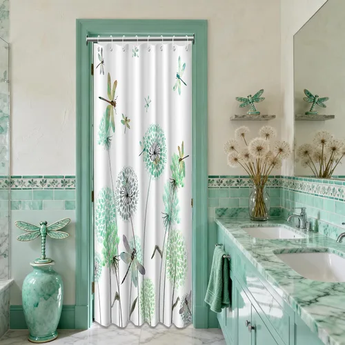 Miniatura 13 de Cortina de ducha floral para primavera y verano, flores silvestres, flores y mariposas, decoración de baño, tela impermeable con ganchos, 70