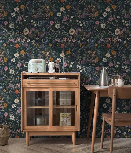 Miniatura 2 de Safiyya Papel Tapiz Despegar y Pegar Floral Vintage Papel de Contacto 17.3" x 78.7" Papel de Pared Amigable para Inquilinos Autoadhesivo Removible