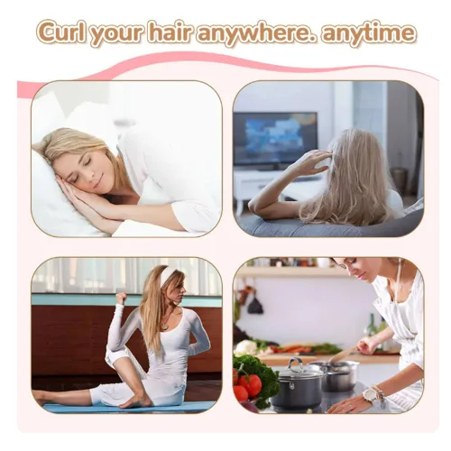 Miniatura 7 de 6 rodillos de pelo para rizos sin calor con gorras de pelo, 3 juegos de rizadores de cabello sin calor, diadema suave para dormir durante la noche