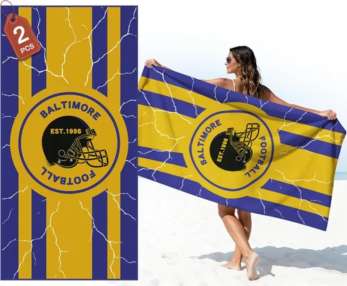 Miniatura 25 de Football Fan Thin Lightweight Microfiber Beach Towel Las Vegas City Themed Large Absorbent Oversized Towels Men Women Stuff Raiders Team Dad Husband